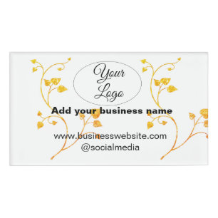 Badge D'identification simple minimum ajouter votre logo/design or jaune