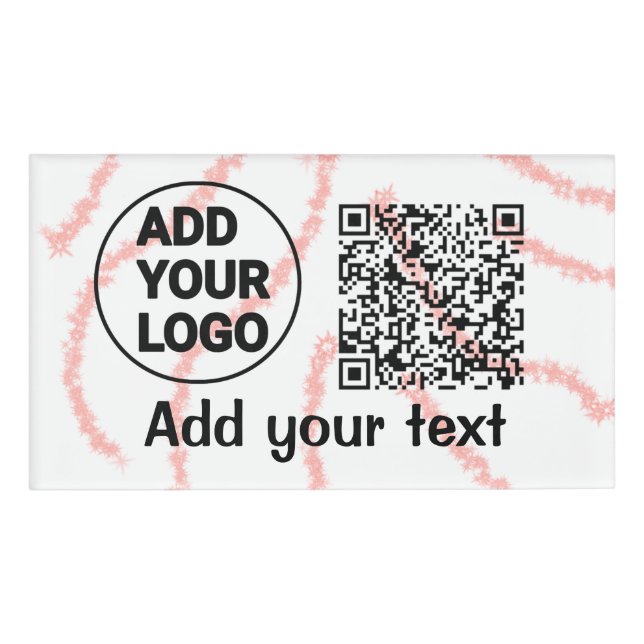 Badge D'identification Simple minimum q r code ajouter le logo code d'ana (Devant)