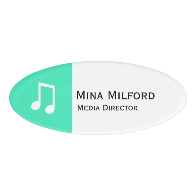 Badge D'identification Simplement symboles - NOTE de MUSIQUE + votre (Devant)
