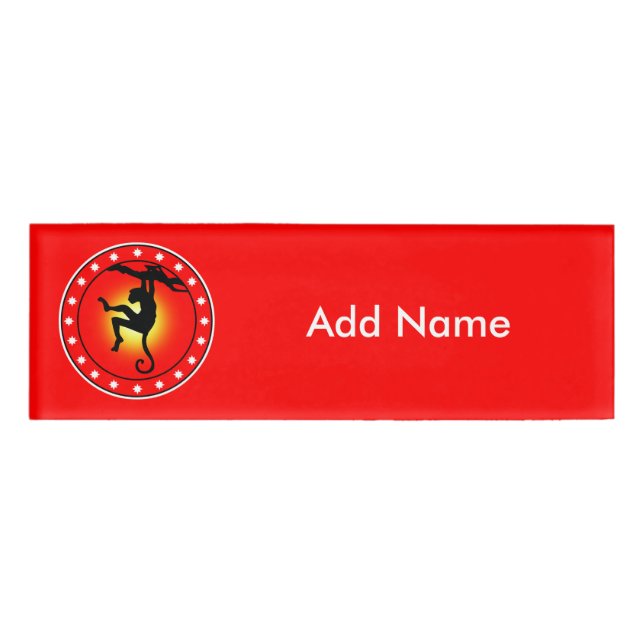 Badge D'identification Singe dans un arbre (Devant)