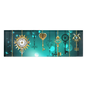 Badge D'identification Skeleton Keys on Green Background