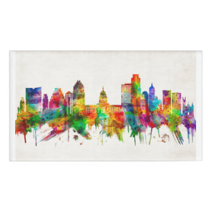 Badge D'identification Skyline d'Austin Texas