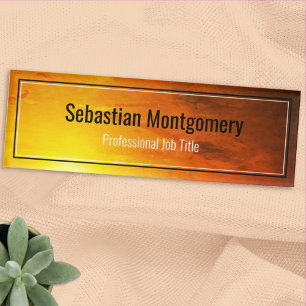 Badge D'identification Sleek Sunset Orange Artwork