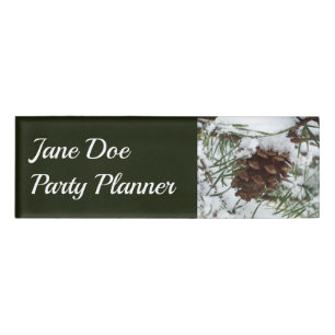 Badge D'identification Snowy Pine Cone I