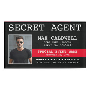Badge D'identification Spy agent secret