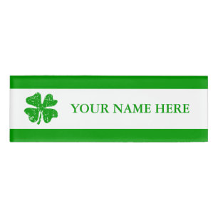 Badge D'identification St Patrick's Day irish clover étiquettes de nom m