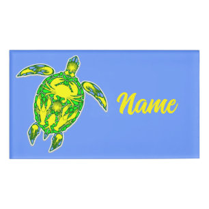 Badge D'identification Symbole de la vie marine de Coral Reef de la tortu