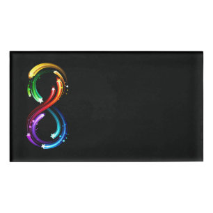 Badge D'identification Symbole de l'infini des comètes arc-en-ciel