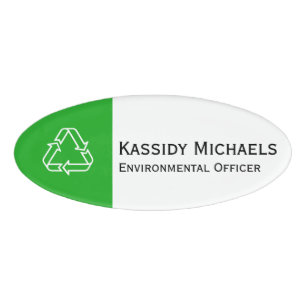 Badge D'identification Symboles simples - RECYCLAGE + texte et idées