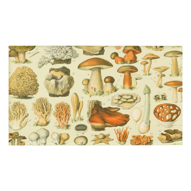 Badge D'identification Tabouret de toilette Vintage de champignons Illust (Devant)