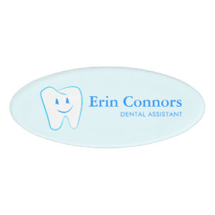 Badge D'identification Tag Dental Assistant Dentist Souriant Nom de la de