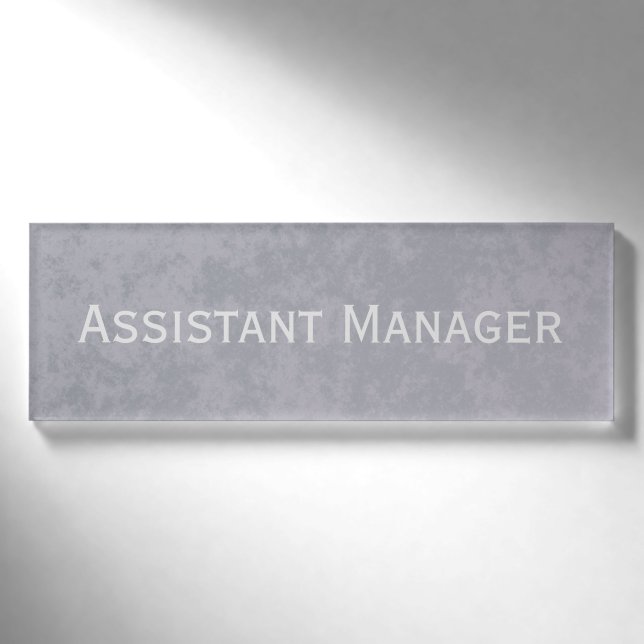 Badge D'identification Temps orageux Faux marbré avec nom (Devant)