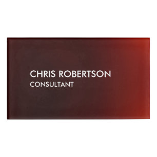 Badge D'identification Tendance moderne rouge foncé