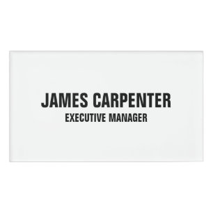 Badge D'identification Texte en gras noir blanc moderne