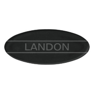 Badge D'identification Texte personnalisable   Gras moderne noir et gris 