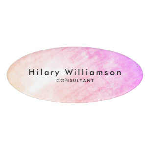 Badge D'identification Texture de Grunge Rose Cute Personnalisée Employé