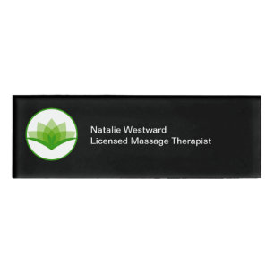Badge D'identification Thème Fleur Lotus, Thérapiste De Massage Autoris