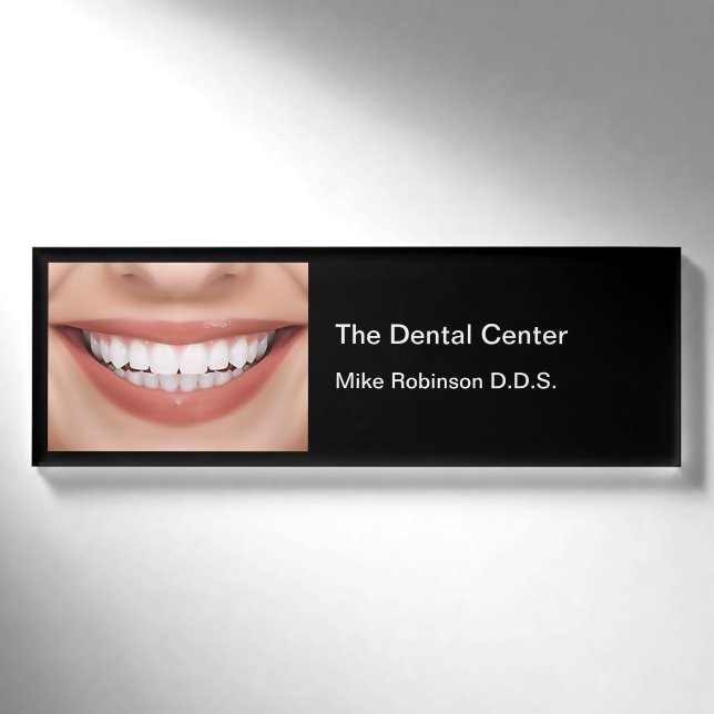 Badge D'identification Thème Sourire du personnel du bureau des dentistes (Devant)