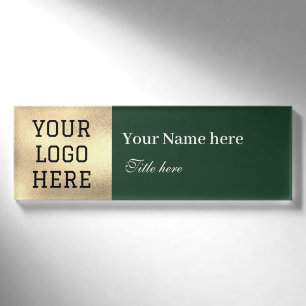 Badge D'identification Titre du logo personnalisé Simple Emerald Green Bu