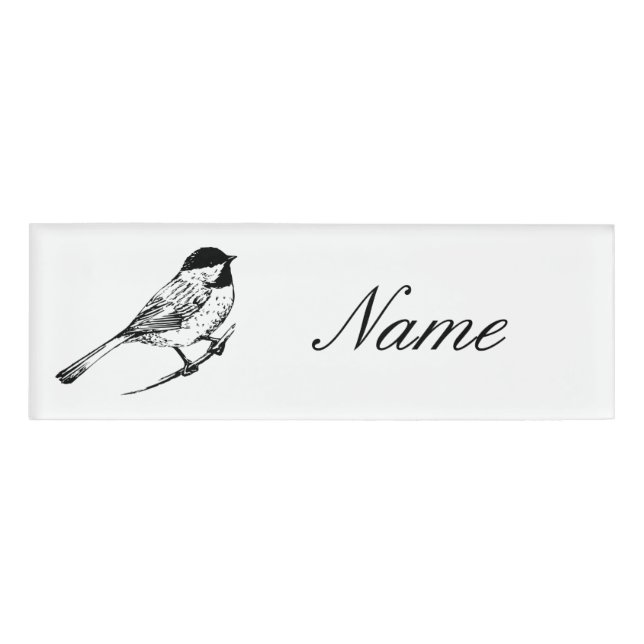 Badge D'identification Tonnerre de chickadee à calotte noire (Devant)