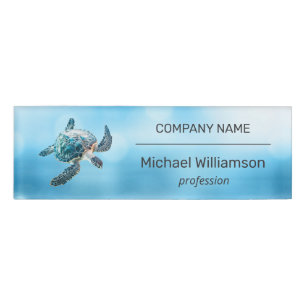 Badge D'identification Tortue de mer Agent immobilier moderne de la plage