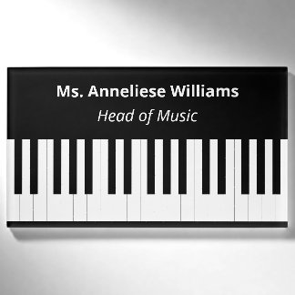 Badge D'identification Touches de Piano Personnalisées Clavier Musique Mu