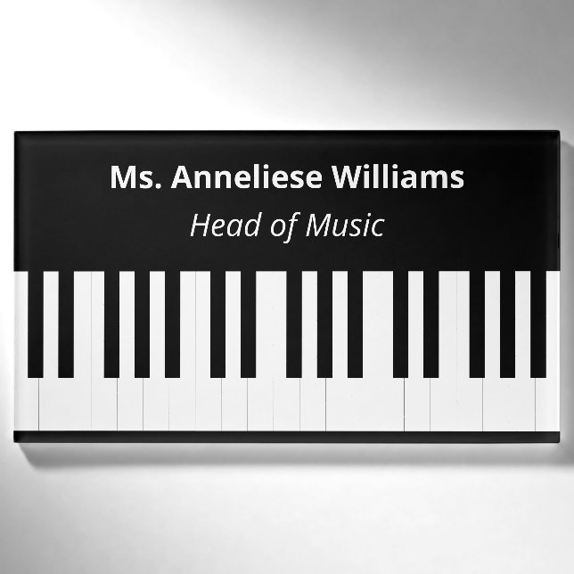 Badge D'identification Touches de piano personnalisées Clavier Musique mu (Devant)