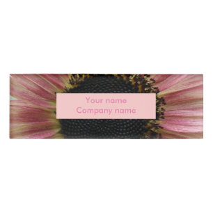 Badge D'identification Tournesol rose pâle Personnalisé