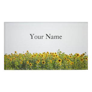 Badge D'identification Tournesols dans un domaine