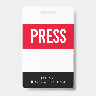 Badge d'identification tout accès rouge blanc noir