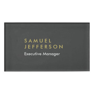 Badge D'identification Trendy gris noir professionnel moderne