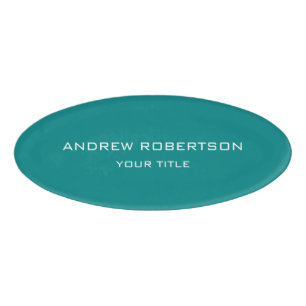 Badge D'identification Turquoise bleu clair élégant minimaliste simple