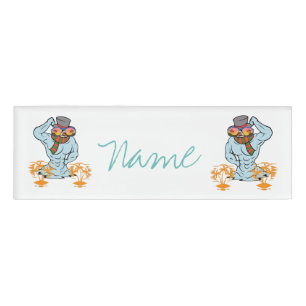 Badge D'identification Vacances Tropicales de Snowman musculaire Thunder_
