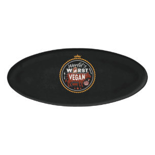Badge D'identification Vache Mondes le plus mauvais Vegan Meat BBQ