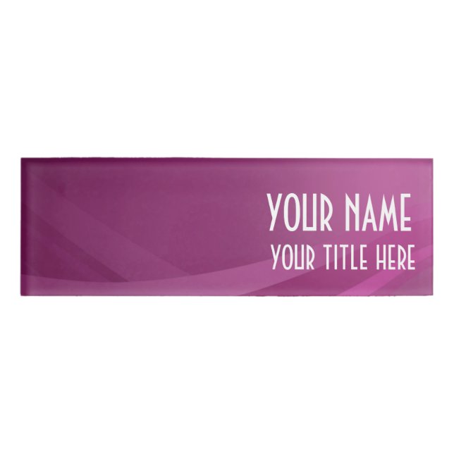 Badge D'identification Vague lilas pourpre moderne simple - étiquette (Devant)