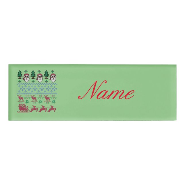 Badge D'identification Vilain Sweater Style Thunder_Cove de Noël (Devant)