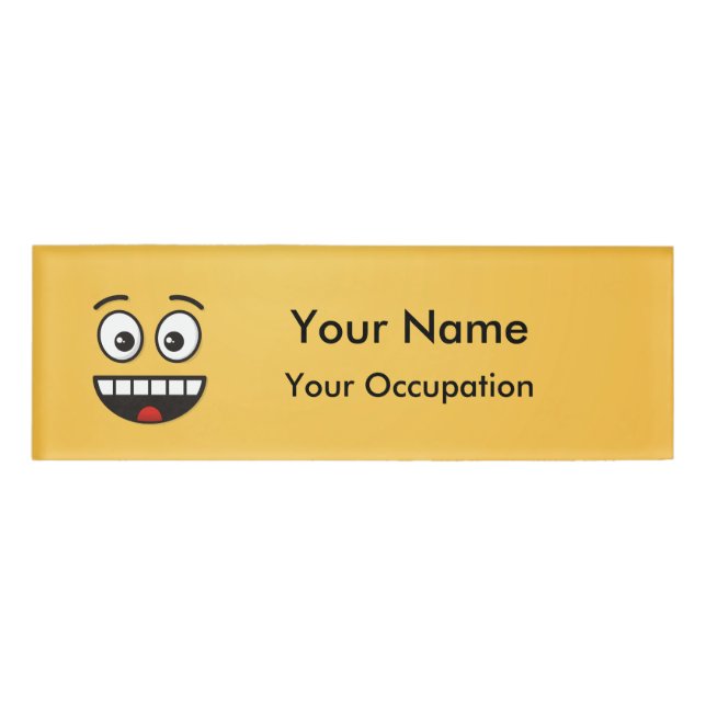 Badge D'identification Visage souriant avec bouche ouverte (Devant)