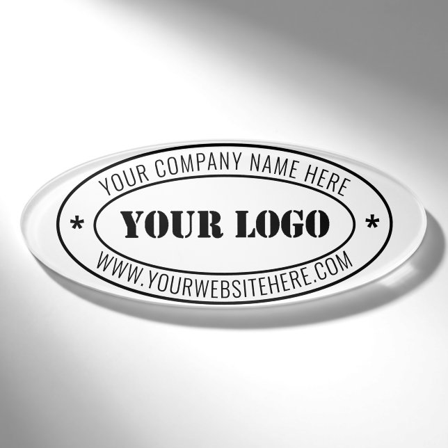 Badge D'identification Votre entreprise Logo Texte Nom commercial Balise  (Devant)