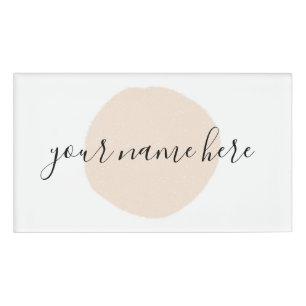 Badge D'identification Votre logo d'entreprise rose brosse promotionnel