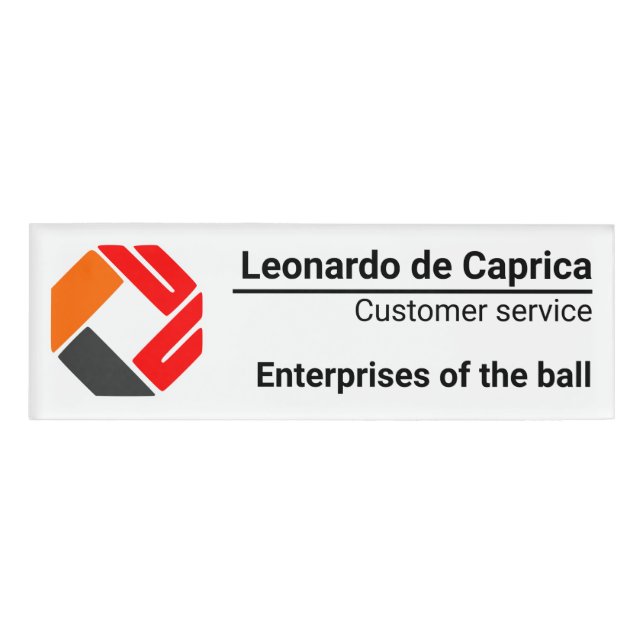 Badge D'identification Votre nom et logo (Devant)