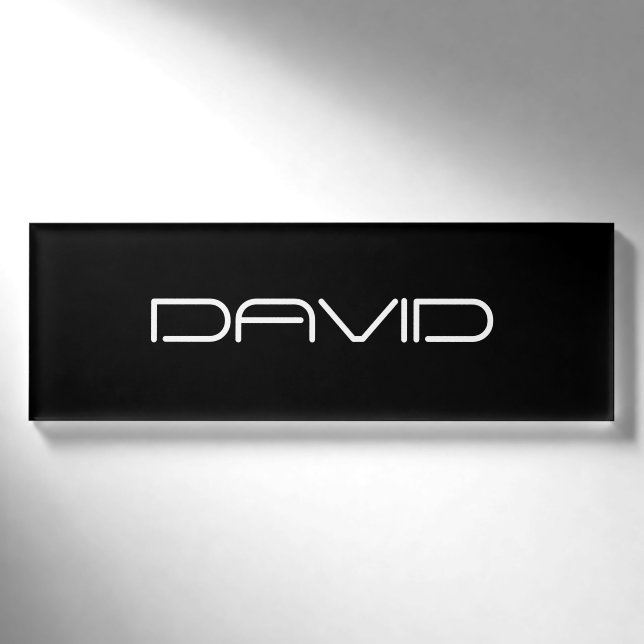 Badge D'identification Votre nom | Texte personnalisable stylisé Cool (Devant)
