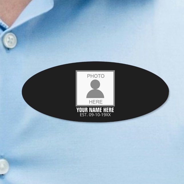 Badge D'identification Votre photo ici Nom et âge (Créateur téléchargé)