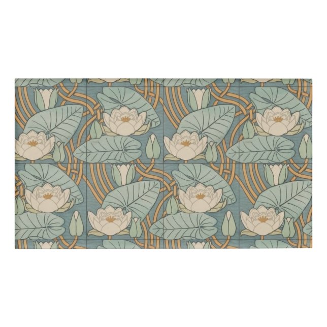 Badge D'identification Water Lys Lily Art Nouveau Nature (Devant)