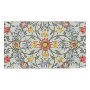 Badge D'identification William Morris Floral Circle Flower Illustration