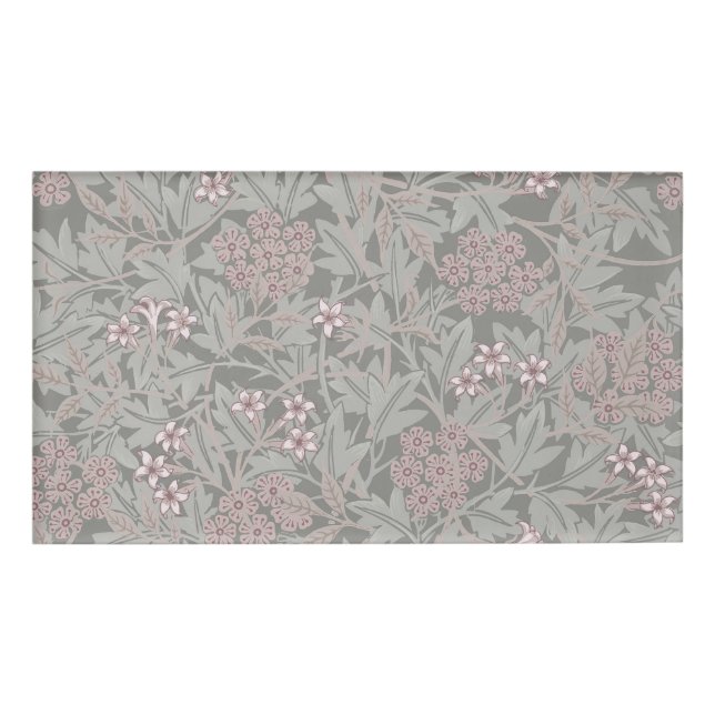 Badge D'identification William Morris Jasmine Motif de fleurs (Devant)