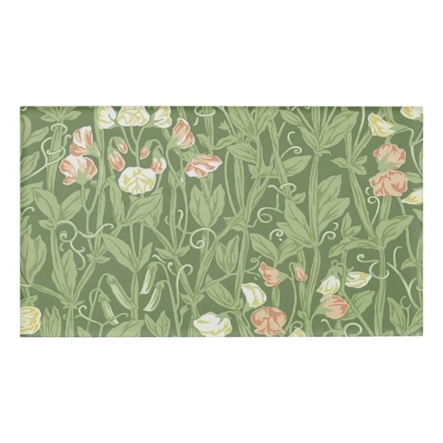 Badge D'identification William Morris Sweet Pea Floral Design (Devant)