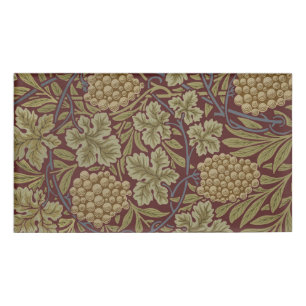 Badge D'identification William Morris Vine Grappe Rouge Vert Art