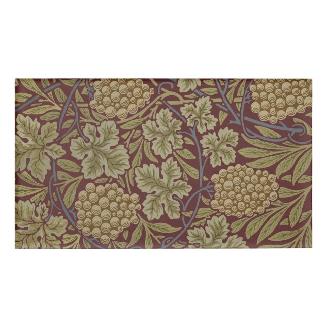 Badge D'identification William Morris Vine Grappe Rouge Vert Art (Devant)