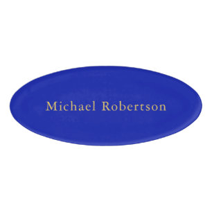 Badge D'identification Zaffre Bleu Or Couleurs Professionnel Moderne tend