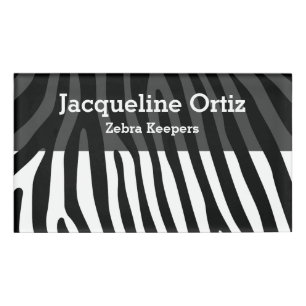 Badge D'identification Zebra rayures motif + votre arrière - plan & idées